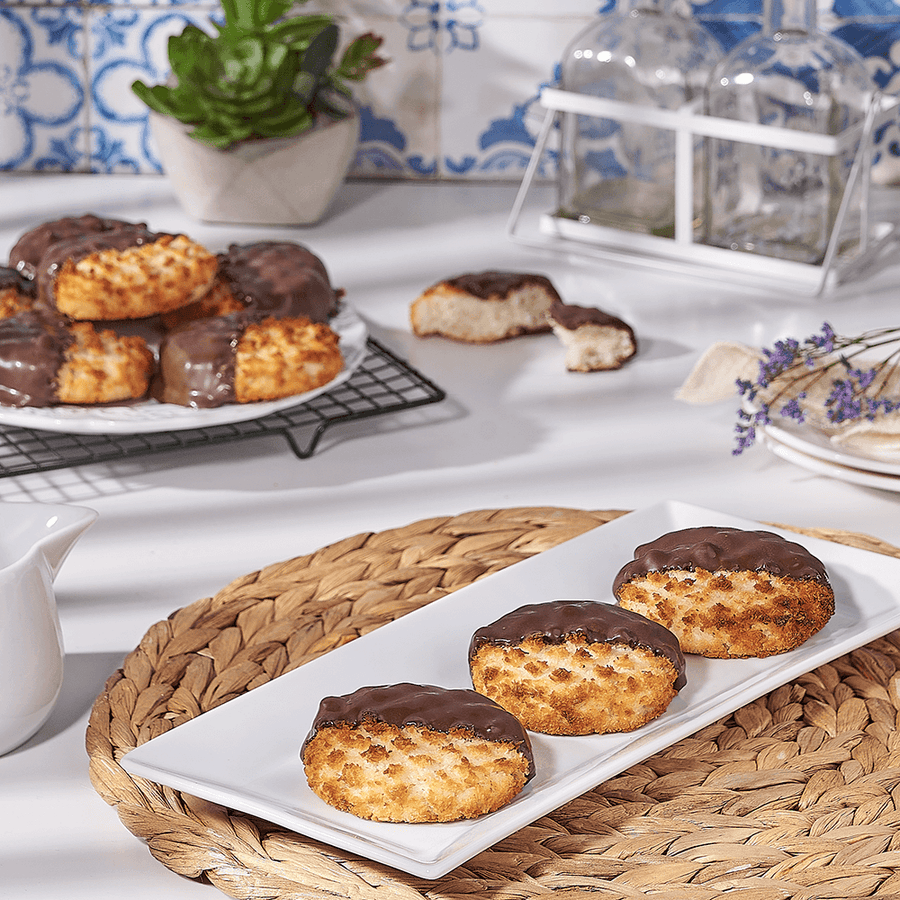 Chocolate Dipped Macaroons, cookie gift, cookie, kosher gift, kosher, Canada delivery