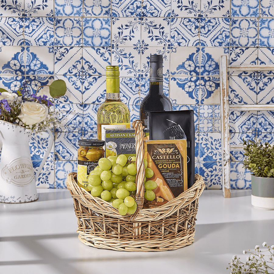 Classy Two Wine Gift Basket, kosher wine gift, kosher wine, kosher gift, kosher, wine gift, wine, Canada delivery