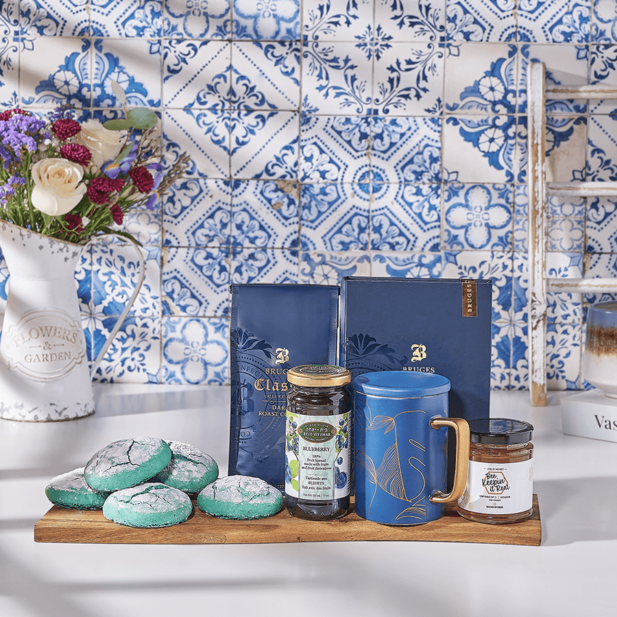 Coffee & Hanukkah Cookies Gift Basket, coffee gift, coffee, cookie gift, cookie, kosher gift, kosher, Canada delivery