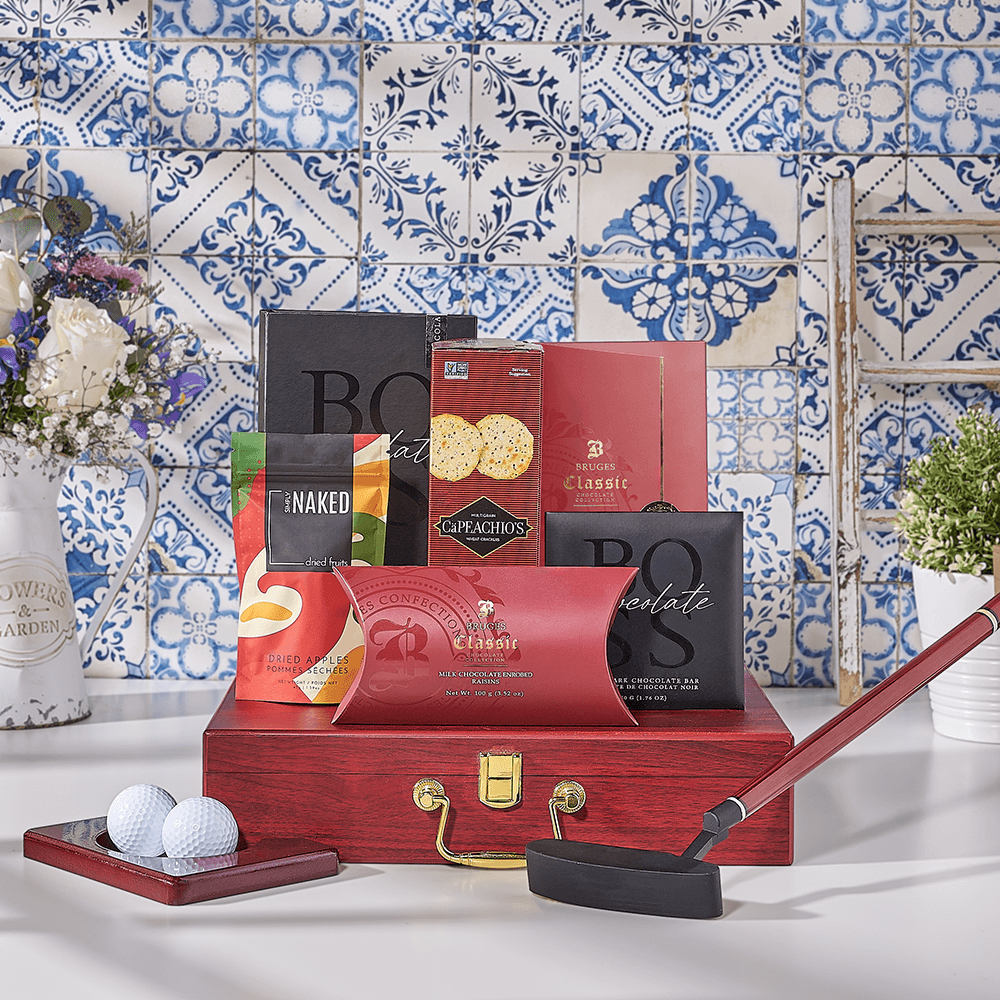 Executive Putting Snack Set, kosher gift, kosher, golf gift, golf, putting gift, putting, Canada delivery