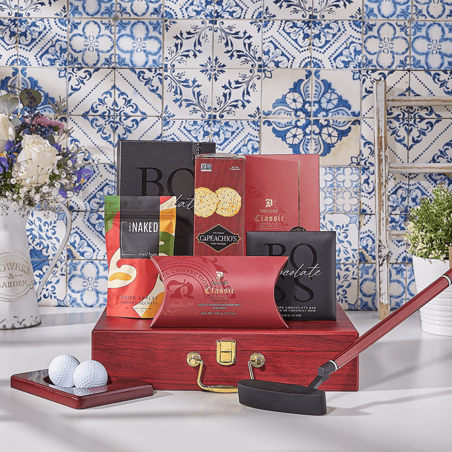 Executive Putting Snack Set, kosher gift, kosher, golf gift, golf, putting gift, putting, Canada delivery