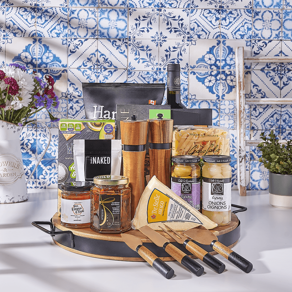 Hanukkah Wine &amp; Pasta Basket, kosher gift, kosher, kosher wine gift, kosher wine, wine gift, wine, Canada delivery