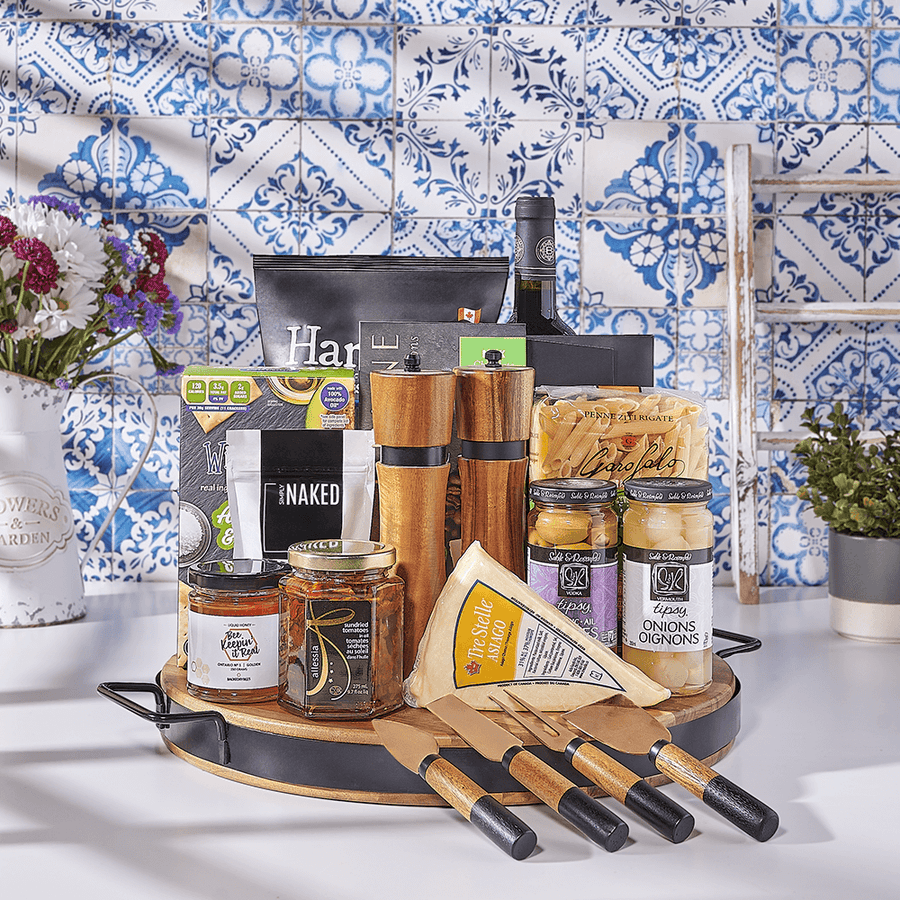 Hanukkah Wine & Pasta Basket, kosher gift, kosher, kosher wine gift, kosher wine, wine gift, wine, Canada delivery