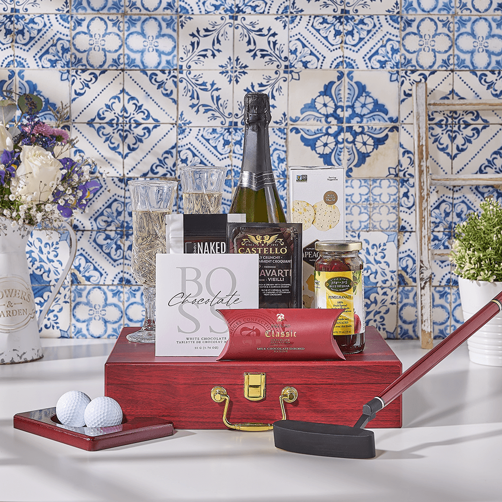Kosher Champagne & Putting Practice Set, kosher gift, kosher, champagne gift, champagne, sparkling wine gift, sparkling wine, Canada delivery