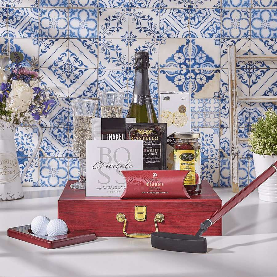 Kosher Champagne & Putting Practice Set, kosher gift, kosher, champagne gift, champagne, sparkling wine gift, sparkling wine, Canada delivery