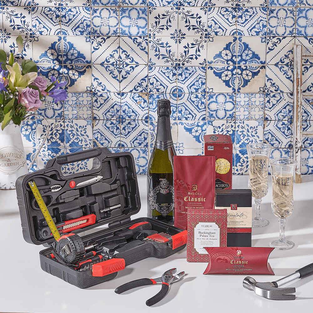 Kosher Champagne & Tool Set, kosher gift, kosher, champagne gift, champagne, sparkling wine gift, sparkling wine, tool set gift, tool set, Canada delivery