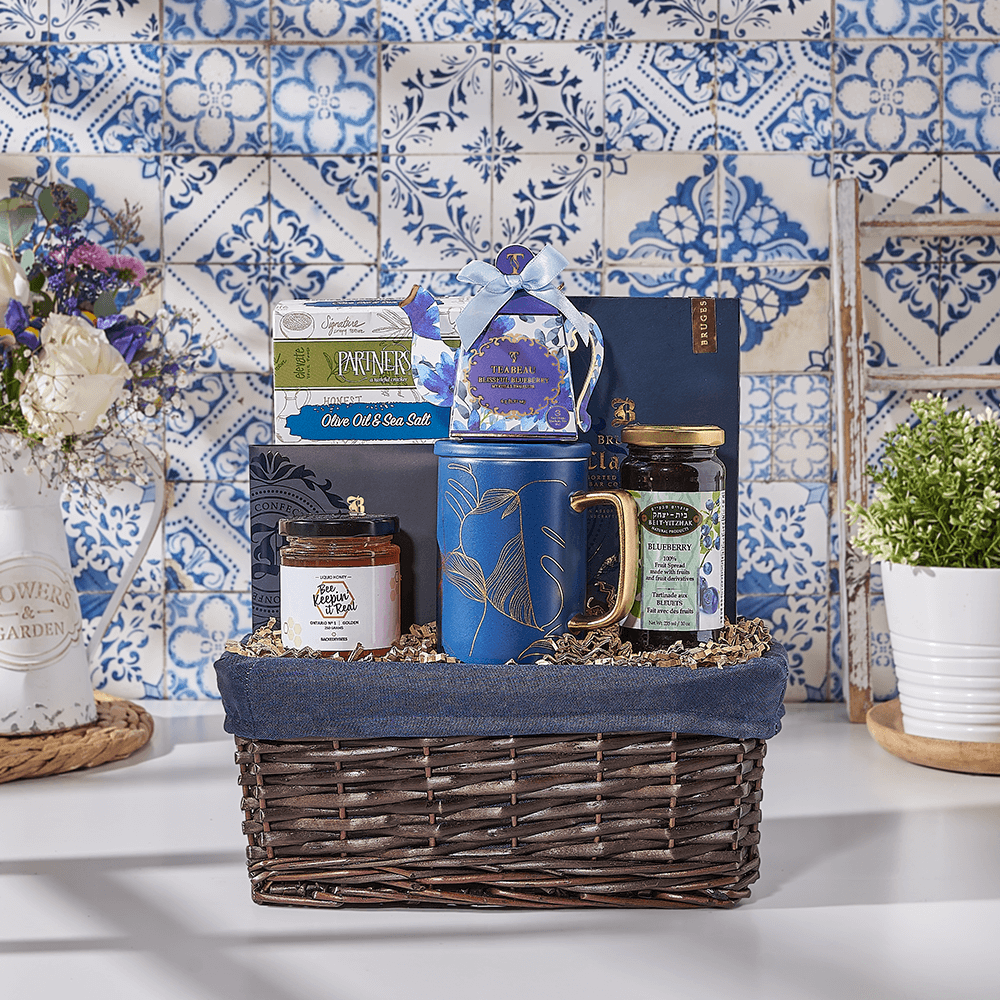 Kosher Snack & Tea Basket, kosher gift, kosher, tea gift, tea, Canada delivery