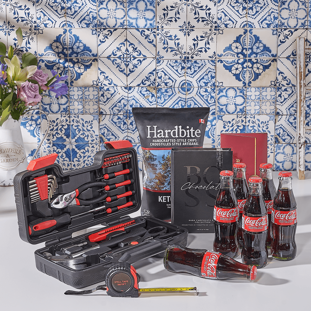 Kosher Snack &amp; Tool Gift Set, soda gift, soda, tool set gift, tool set, kosher gift, kosher, Canada delivery 