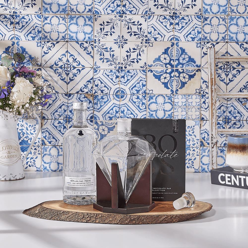 Kosher Spirits & Diamond Decanter Gift, kosher gift, kosher, liquor gift, liquor, Canada delivery