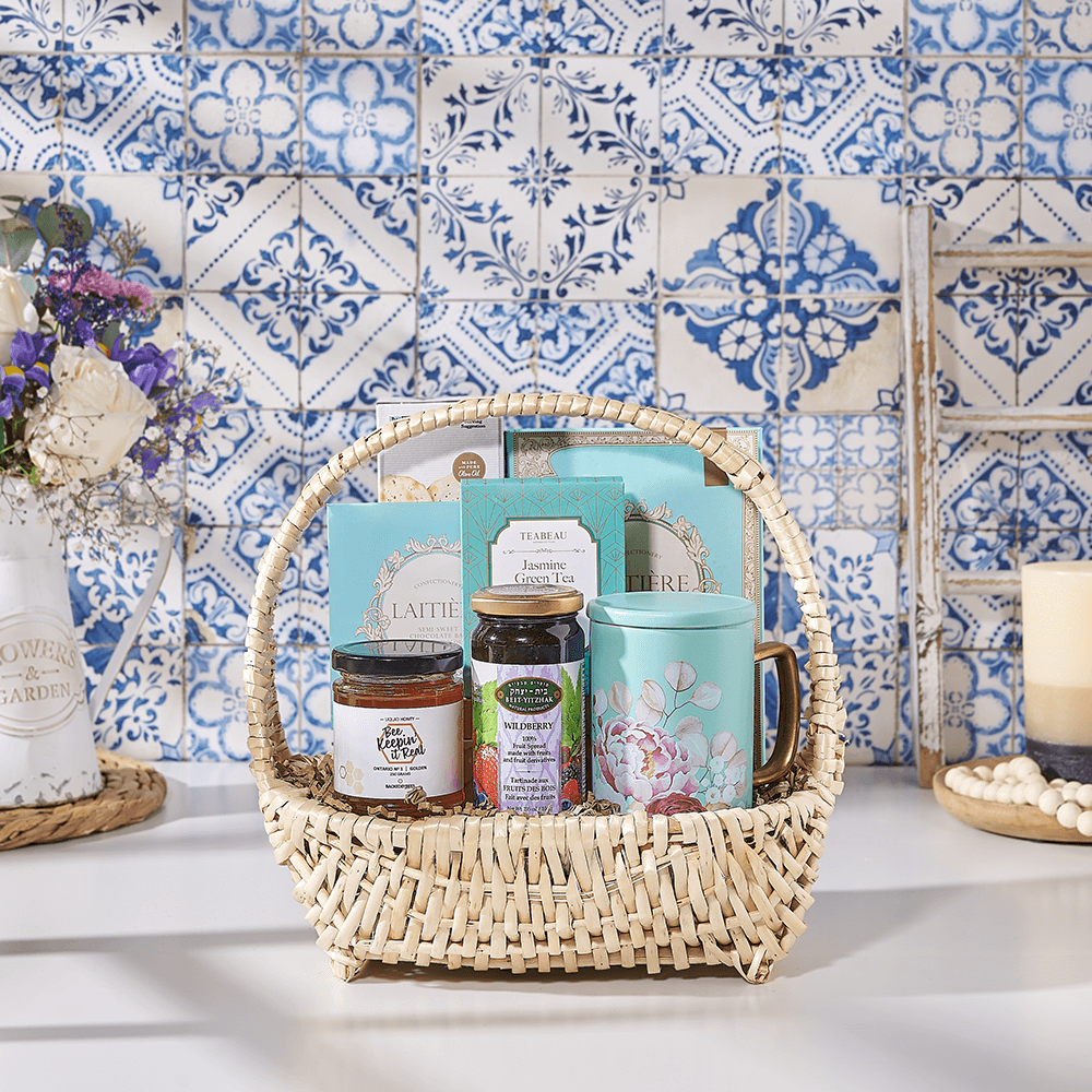 Kosher Tea Gift Basket, kosher gift, kosher, tea gift, tea, Canada delivery