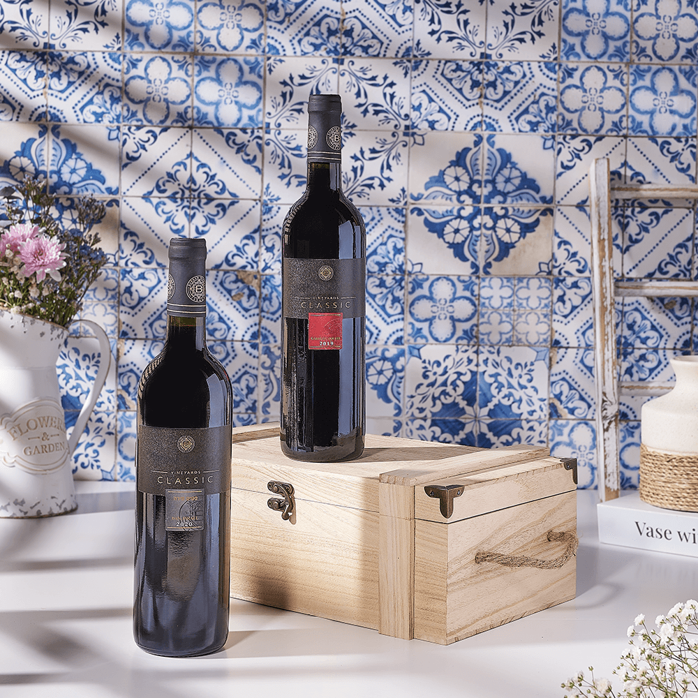 Kosher Wine Duo Gift Basket, kosher wine gift, kosher wine, kosher gift, kosher, Canada delivery