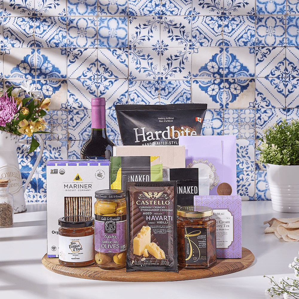 Kosher Wine &amp; Cheese Basket, kosher wine gift, kosher wine, wine gift, wine, kosher gift, kosher, Canada delivery