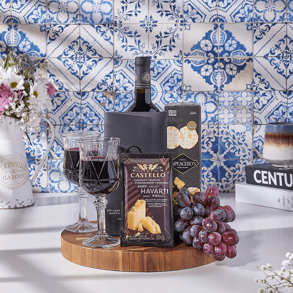 Kosher Wine, Cheese & Fruit Gift Basket, wine gift, wine, kosher wine gift, kosher wine, kosher gift, kosher, Canada delivery