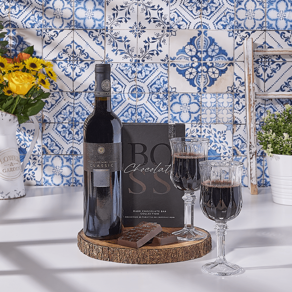 Kosher Wine & Chocolate Gift Set, kosher wine gift, kosher wine, wine gift, wine, kosher gift, kosher, chocolate gift, chocolate, Canada delivery