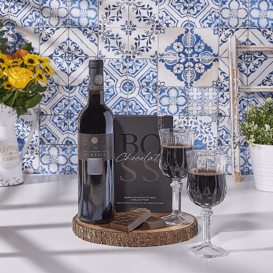 Kosher Wine & Chocolate Gift Set, kosher wine gift, kosher wine, wine gift, wine, kosher gift, kosher, chocolate gift, chocolate, Canada delivery