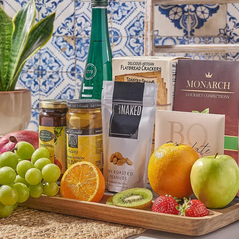 Kosher sympathy gift basket with understated presentation