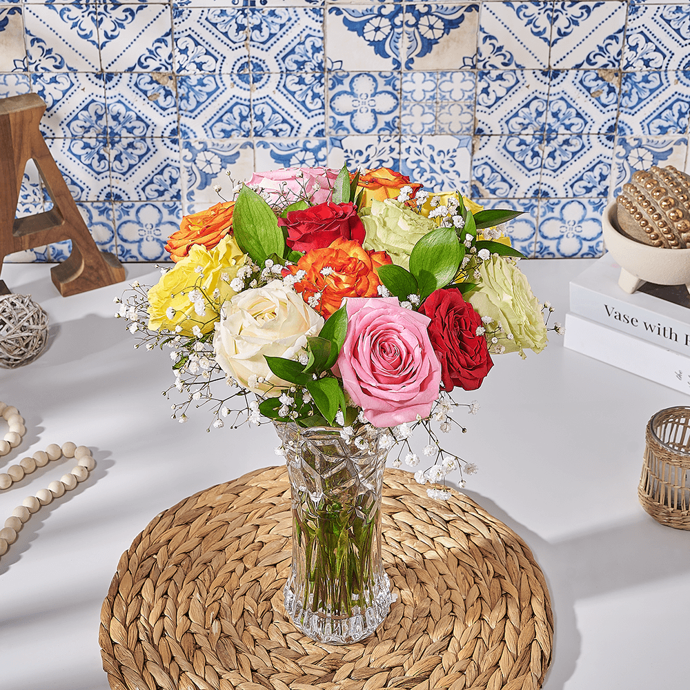 Multi-Colored Rose Bouquet, rose bouquet, rose, flower gift, flower, bouquet gift, bouquet, Canada delivery