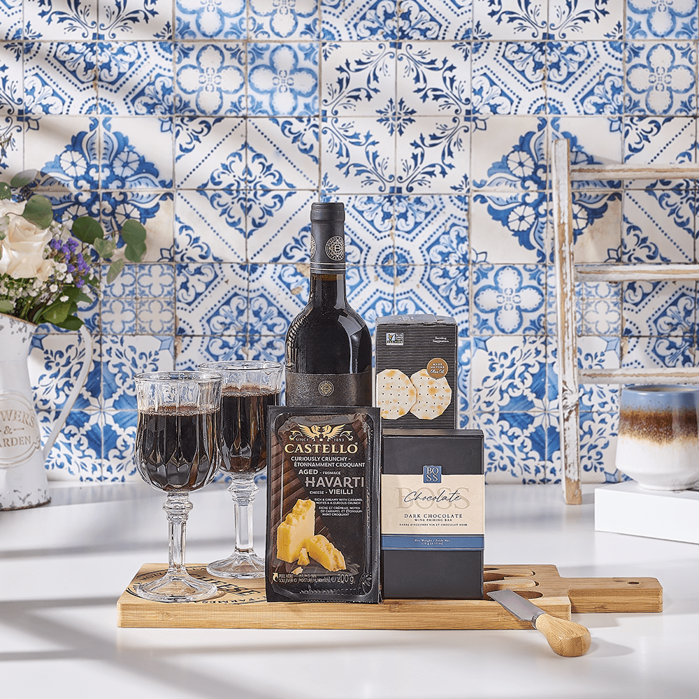 Nosher’s Bliss Kosher Wine Gift Set, wine gift, wine, kosher wine gift, kosher wine, chocolate gift, chocolate, Canada delivery