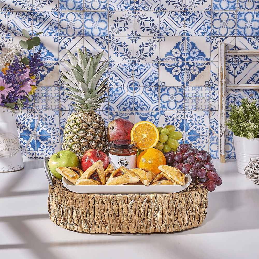 Purim Hamantaschen &amp; Fruit Basket, fruit gift, fruit, kosher gift, kosher, Canada delivery