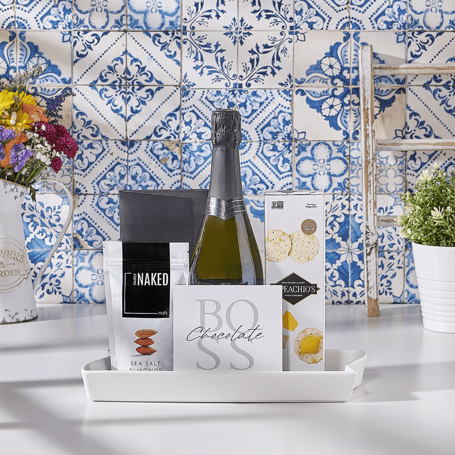 Snacks At Play Champagne Gift Set, champagne gift, champagne, sparkling wine gift, sparkling wine, kosher gift, kosher, Canada delivery