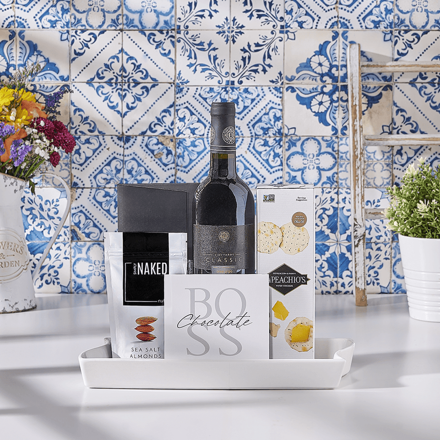 Snacks At Play Wine Gift Set, kosher wine gift, kosher wine, kosher gift, kosher, wine gift, wine, chocolate gift, chocolate, Canada delivery