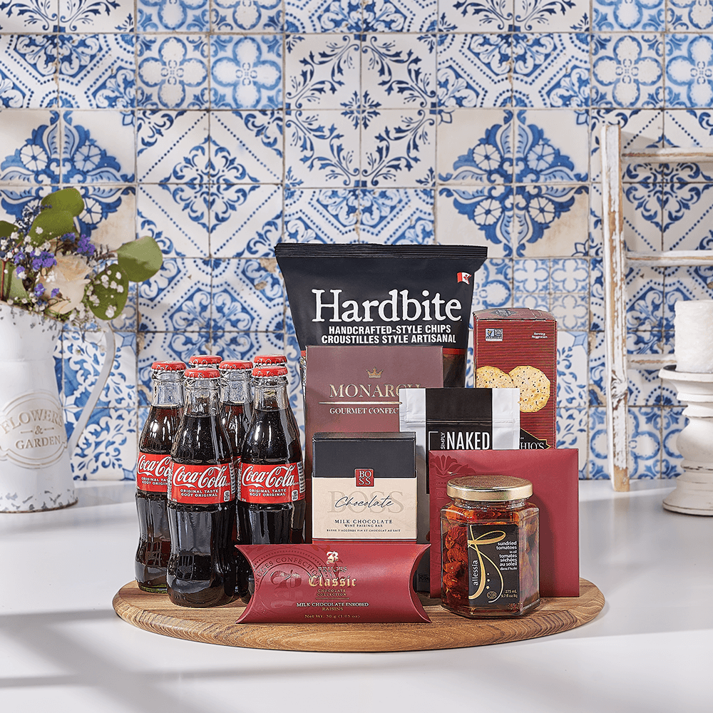 Soda &amp; Snacks Gift Set, soda gift, soda, kosher gift, kosher, chocolate gift, chocolate, Canada delivery