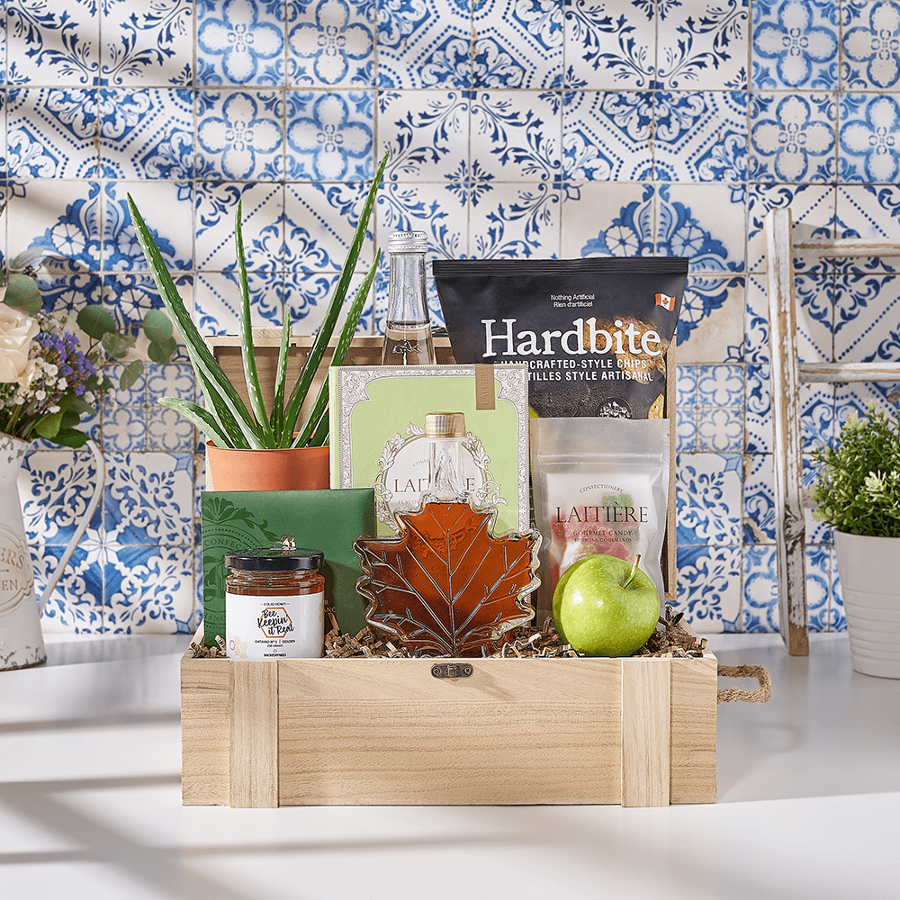 Sweet Wishes Gift Crate, kosher gift, kosher, plant gift, plant, gourmet gift, gourmet, Canada delivery