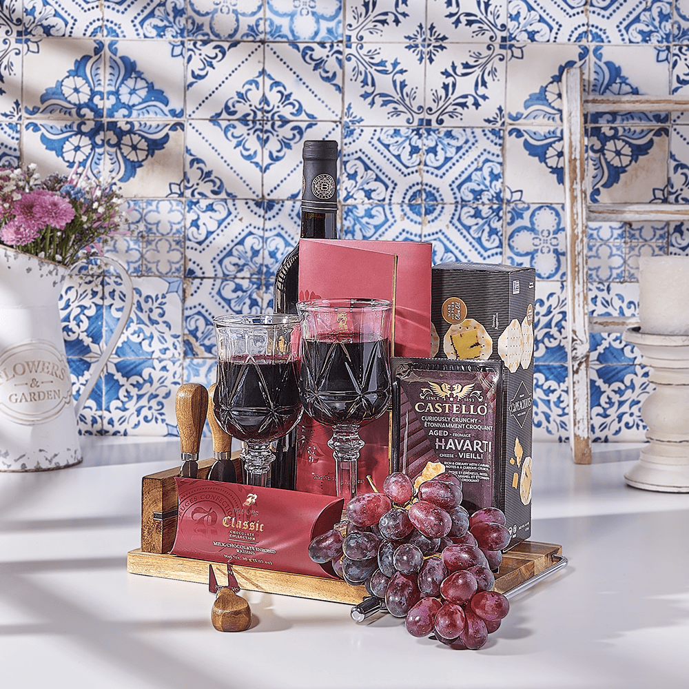 Taste of Luxury Gift Basket, kosher wine gift, kosher wine, kosher gift, kosher, wine gift, wine, Canada delivery