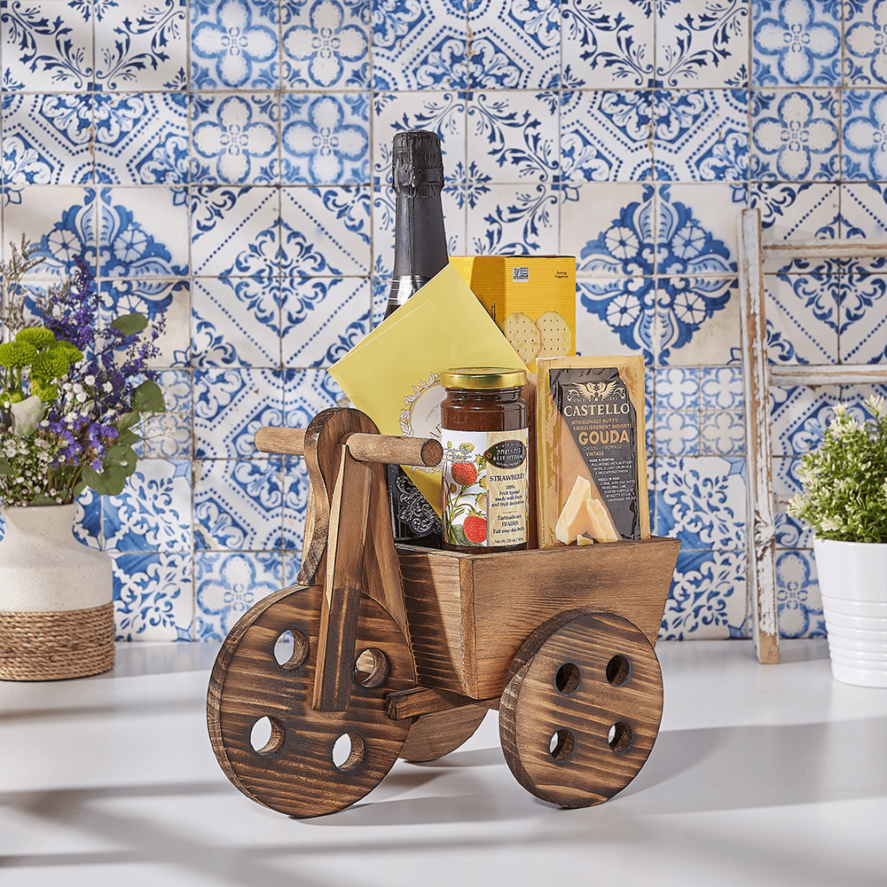 The Kosher Champagne Cart Gift Basket, champagne gift, champagne, sparkling wine gift, sparkling wine, kosher gift, kosher, Canada delivery