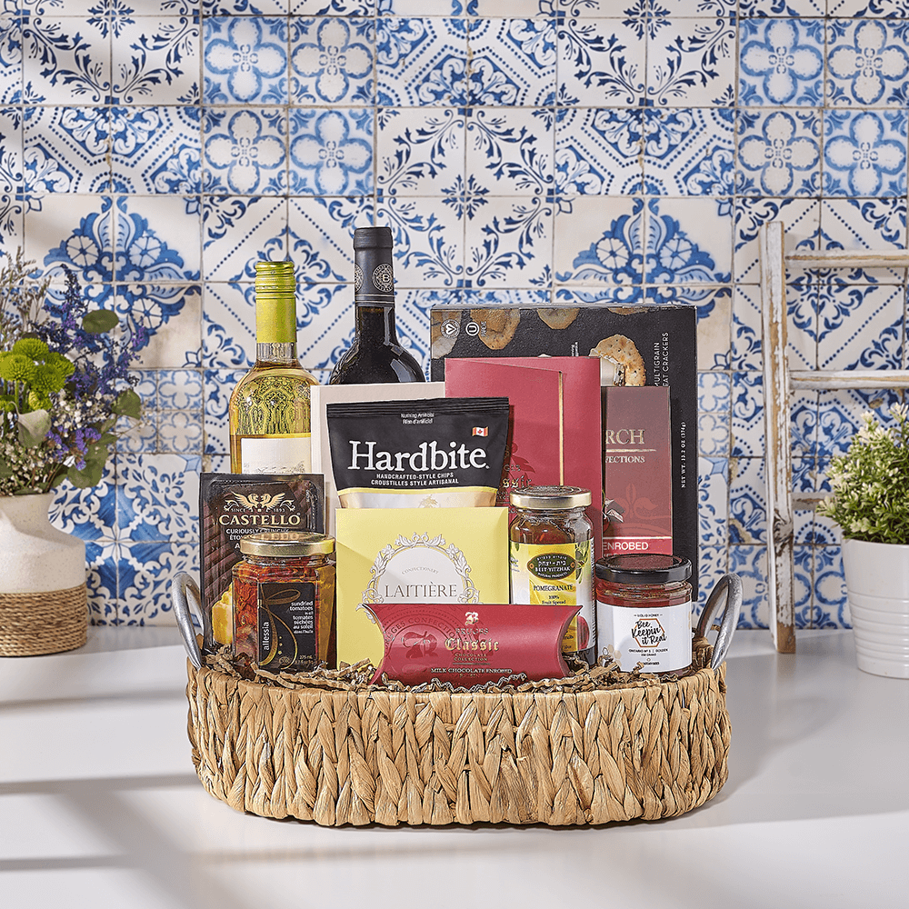 The Vintage Wine Gift Tray, kosher wine gift, kosher wine, kosher gift, kosher, chocolate gift, chocolate, Canada delivery