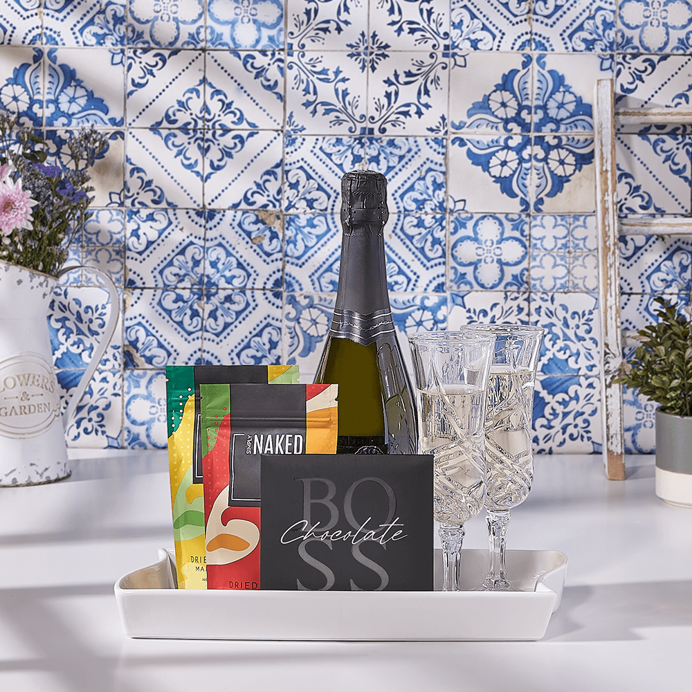 Time to Toast Kosher Gift Basket, champagne gift, champagne, sparkling wine gift, sparkling wine, kosher gift, kosher, Canada delivery