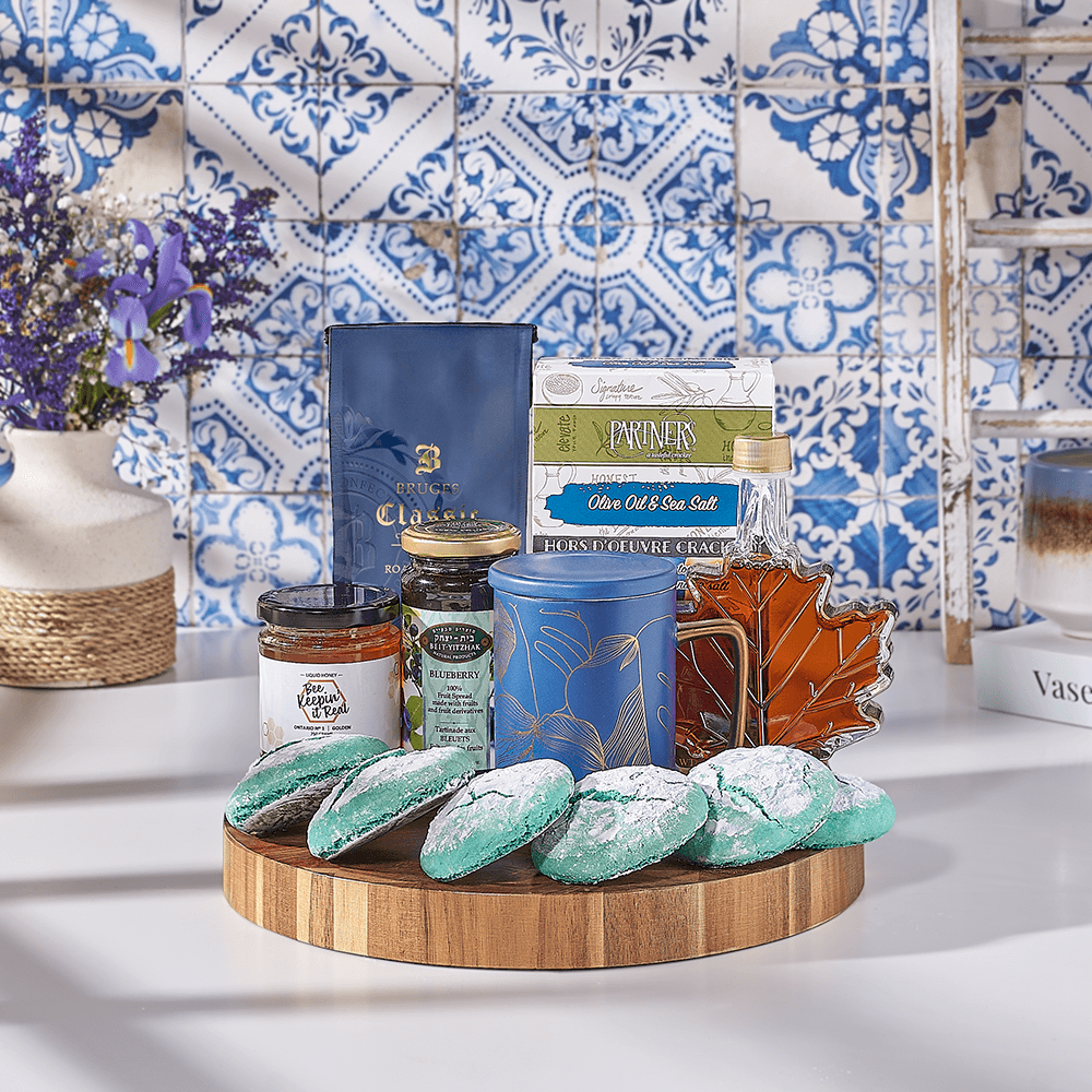 Treats &amp; Coffee Hanukkah Basket, kosher gift, kosher, coffee gift, coffee, cookie gift, cookie, Canada delivery