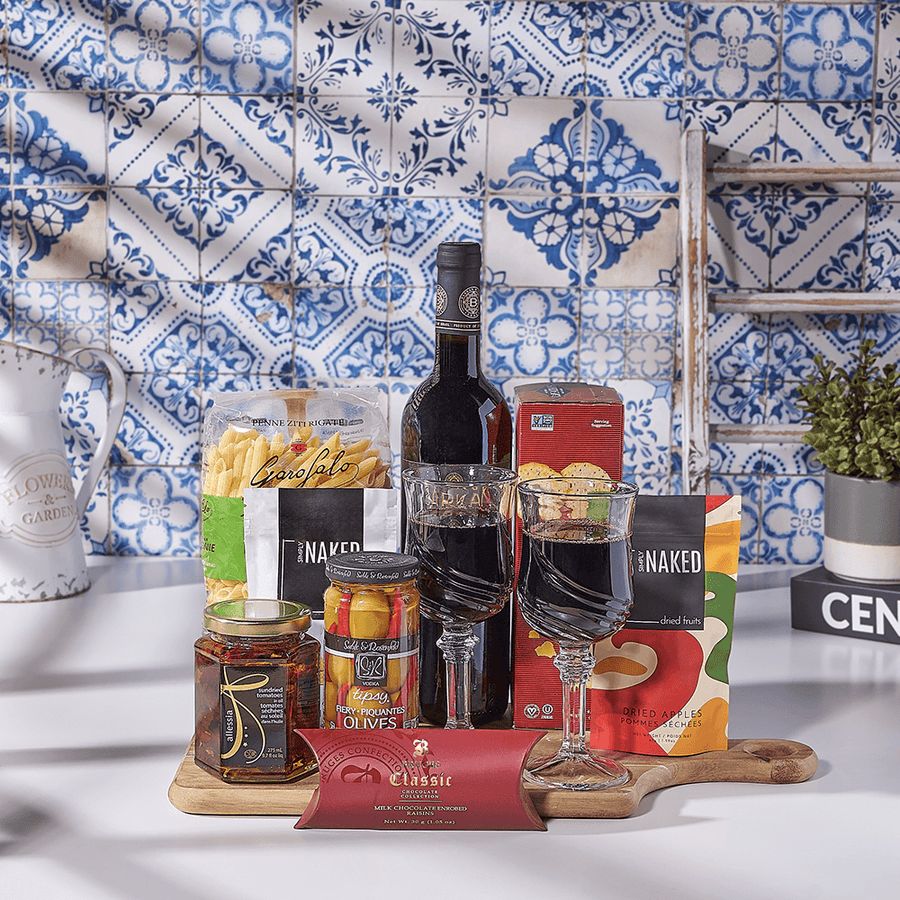 Wine Celebration Gift Set, kosher gift, kosher, wine gift, wine, pasta gift, pasta, Canada delivery