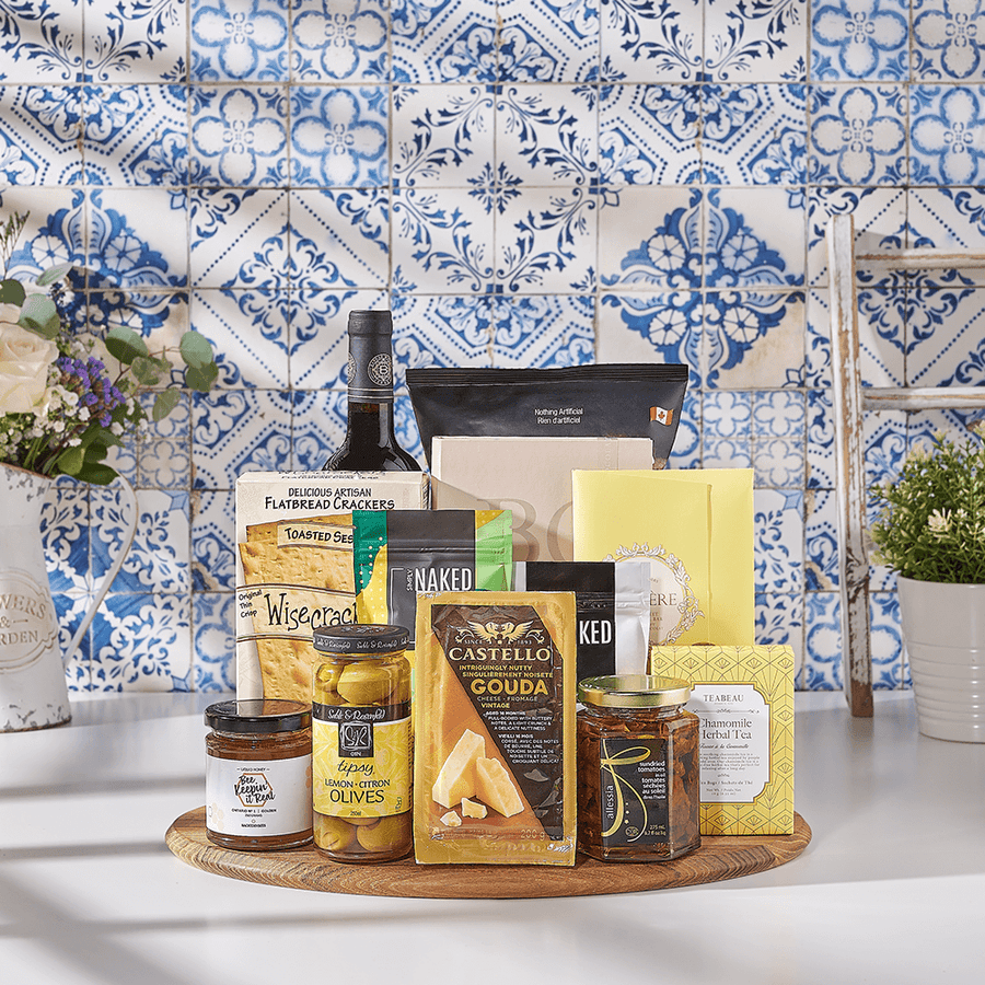 Wine & Snacks Basket, kosher wine gift, kosher wine, kosher gift, kosher, wine gift, wine, Canada delivery