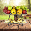 Purim Two-Tiered Hamantaschen & Fruit Basket